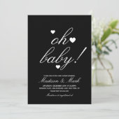 Minimalistisch drijvend wit zwart Baby shower Kaart (Staand voorkant)
