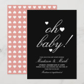 Minimalistisch drijvend wit zwart Baby shower Kaart (Voorkant / Achterkant)