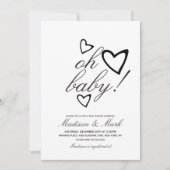 Minimalistisch drijvend zwart Baby shower Kaart (Voorkant)