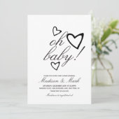 Minimalistisch drijvend zwart Baby shower Kaart (Staand voorkant)