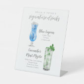 Minimalistisch drink voor bruiloft reclamebord met voetstuk (Voorkant)