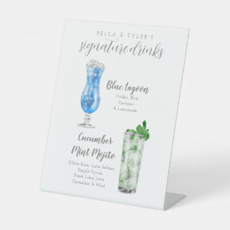 Minimalistisch drink voor bruiloft reclamebord met voetstuk