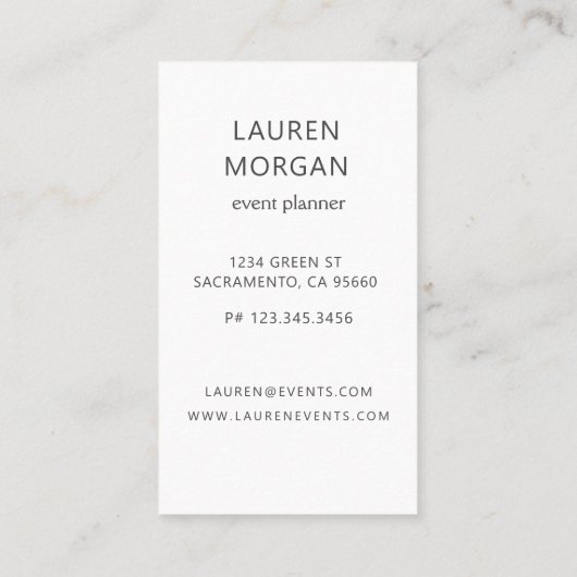 Minimalistisch droomVisitekaartje Visitekaartje (Achterkant)