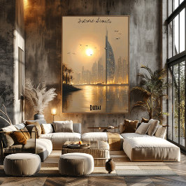 Minimalistisch Dubai Skyline Poster – Midden-Ooste