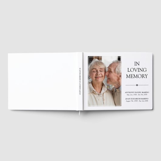 Minimalistisch dubbel gedenkteken in liefdevolle h gastenboek (Volledig)