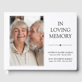 Minimalistisch dubbel gedenkteken in liefdevolle h gastenboek (Voorkant)