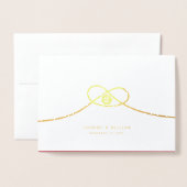 Minimalistisch dubbelgeluk met Chinese bruiloft Folie Kaarten (Voorkant met envelop)
