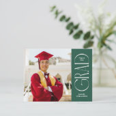 Minimalistisch dubbelzijdig foto Afstuderen Bedankkaart (Staand voorkant)