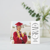 Minimalistisch dubbelzijdig foto blanco Afstuderen Bedankkaart (Staand voorkant)