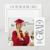 Minimalistisch dubbelzijdig foto blanco Afstuderen Bedankkaart (Voorkant / Achterkant)