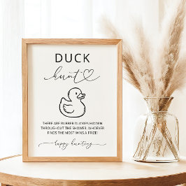 Minimalistisch Duck Hunt Baby Shower Spel Bord Poster