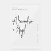 Minimalistisch duidelijk Classy Wedding Welkom Acryl Bord (Voorkant)