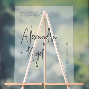 Minimalistisch duidelijk Classy Wedding Welkom Acryl Bord