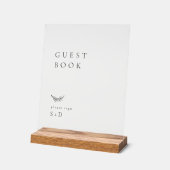 Minimalistisch duidelijk gastenboek bruiloft teken acryl bord (Hoek)