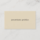 Minimalistisch Duidelijk Modern Handschrift Beige  Visitekaartje (Voorkant)