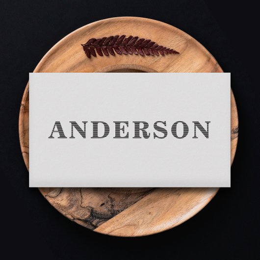 Minimalistisch dun gestreept grijs visitekaartje