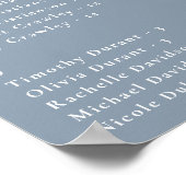 Minimalistisch Dusty Blue Alfabetisch Zitschema Poster (Hoek)