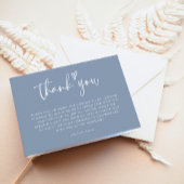 Minimalistisch Dusty Blue Vrijgezellenfeest bedank Bedankkaart