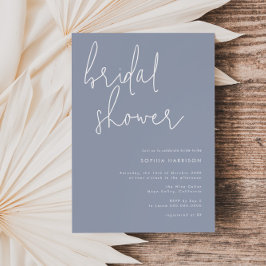 Minimalistisch Dusty Blue Vrijgezellenfeest Kaart