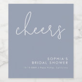 Minimalistisch Dusty Blue Vrijgezellenfeest Wijn Etiket (Enkel label)