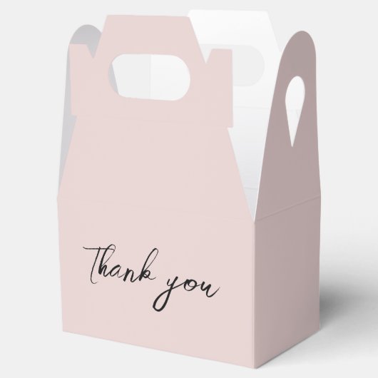 Minimalistisch Dusty Pink Calligraphy Script Bedan Bedankdoosjes (Geopend)