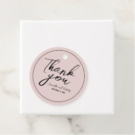 Minimalistisch Dusty Pink Calligraphy Script Bedan Bedankjes Labels