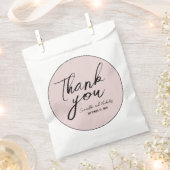 Minimalistisch Dusty Pink Calligraphy Script Bedan Bedankzakje (Geknipt)