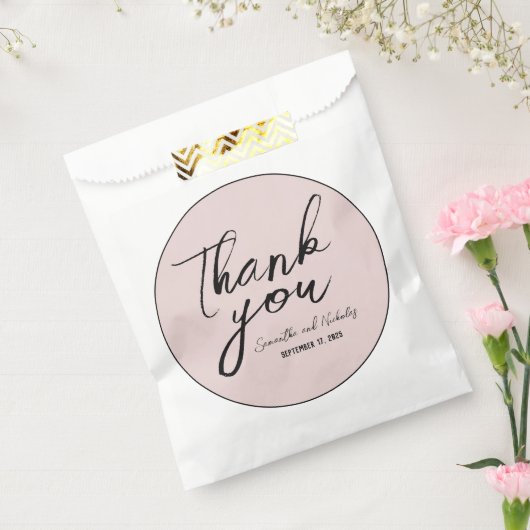 Minimalistisch Dusty Pink Calligraphy Script Bedan Bedankzakje (Gezegeld)