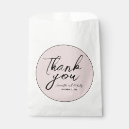 Minimalistisch Dusty Pink Calligraphy Script Bedan Bedankzakje