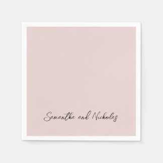 Minimalistisch Dusty Pink kalligrafiescript Servet