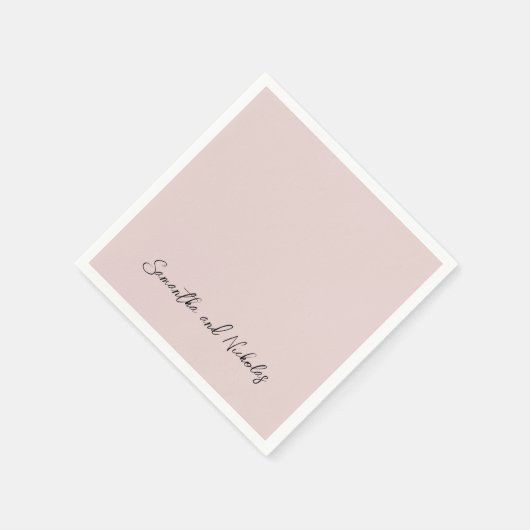 Minimalistisch Dusty Pink kalligrafiescript Servet (Hoek)