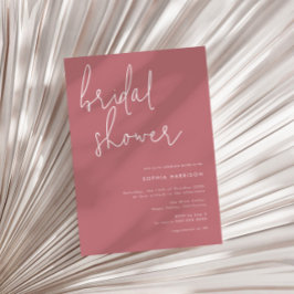 Minimalistisch Dusty Roos Vrijgezellenfeest Kaart