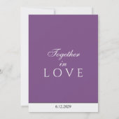 Minimalistisch Dusty Violet White Monogram Kaart (Achterkant)