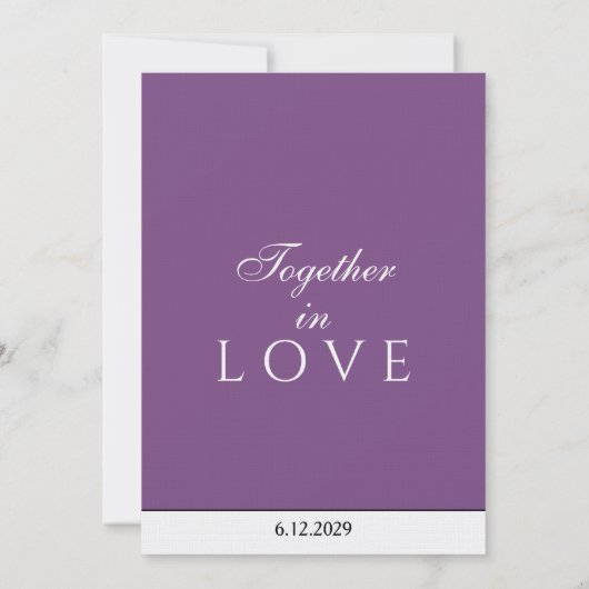 Minimalistisch Dusty Violet White Monogram Kaart (Achterkant)