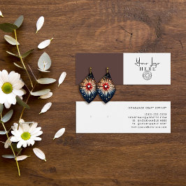 Minimalistisch Earth Brown White Logo-draagbeeldsc Mini Visitekaartjes