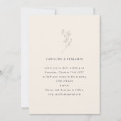Minimalistisch Ecru Floral Line Art Elegant Weddin Kaart (Voorkant)