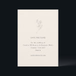 Minimalistisch Ecru Floral Line Art Elegant Weddin Save The Date<br><div class="desc">Minimalistische Ecru Bloemenlijn Kunst Elegante Bruiloft Save the Date</div>