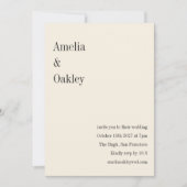 Minimalistisch Ecru zwart Elegant chique moderne b Kaart (Voorkant)