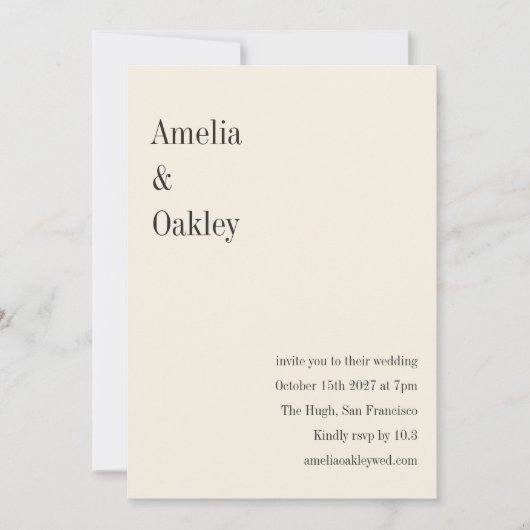 Minimalistisch Ecru zwart Elegant chique moderne b Kaart (Voorkant)