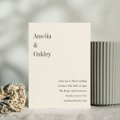 Minimalistisch Ecru zwart Elegant chique moderne b Kaart