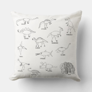 Minimalistisch educatief dinosaurus-Kind Kussen