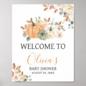 Minimalistisch een beetje pompoen Baby shower welk Poster (Voorkant)