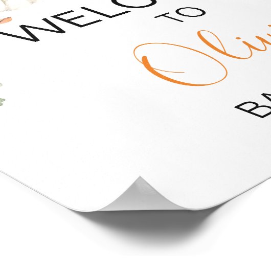 Minimalistisch een beetje pompoen Baby shower welk Poster (Hoek)