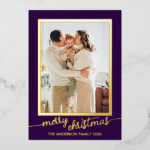Minimalistisch één foto-script Vrolijk Kerstfeest