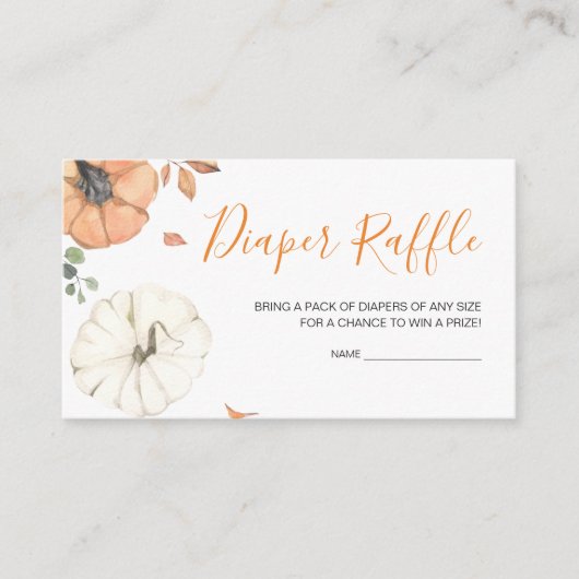 Minimalistisch Een Kleine Pompoen Luier Raffle Informatiekaartje (Voorkant)