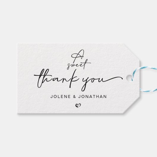 Minimalistisch Een Lief Dank u Zwart-Wit Gift Cadeaulabel (Voorkant (Horizontaal))