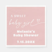 Minimalistisch Een Lief Meisje Baby shower Decorat Servet (Voorkant)