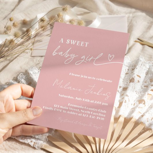 Minimalistisch Een Lief Meisje Baby shower Kaart