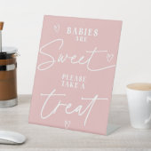 Minimalistisch Een Lief Meisje Baby shower Treat T Reclamebord Met Voetstuk (Insitu)