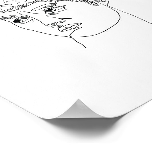 Minimalistisch Een lijn op Poster van David (Hoek)